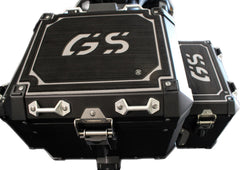 TechSpec PANNIER LID GUARDS, BMW R 1200/1250 GS, BLACK on GRAY, (2014 - CURRENT) TAIL / BACK 32 ltr