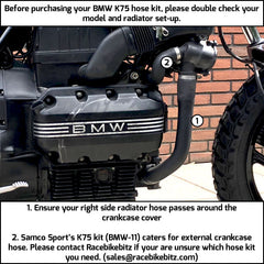 BMW K75 (External Crank Hose) 1985-1996 5 Piece Samco Sport OEM Design Hose Kit
