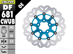 Galfer Harley Davidson FXD Dyna Rear Brake Billet Floating Rotor (Blue) (00-12)