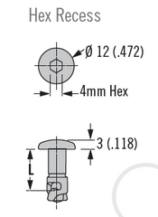 Carbonin Allen Head 1/4 turn Dzus 12mm - STANDARD