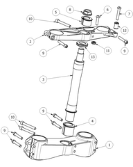 ATTACK PERFORMANCE TRIPLE CLAMP KIT, ZX6R 09- , BLACK (REPLACEMENT PARTS)