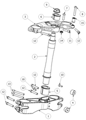 ATTACK PERFORMANCE TRIPLE CLAMP KIT, GP, ZX-10 08-10 BLACK (REPLACEMENT PARTS)