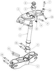 ATTACK PERFORMANCE TRIPLE CLAMP KIT, GP, ZX-10 06-07 (REPLACEMENT PARTS)