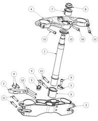 ATTACK PERFORMANCE TRIPLE CLAMP KIT, GP, SUZ,GSXR-1000 09- (REPLACEMENT PARTS)