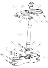 ATTACK PERFORMANCE TRIPLE CLAMP KIT, GP, GSXR600 04-05, GSXR750 00-05, GSXR1000 01-06 (REPLACEMENT PARTS)