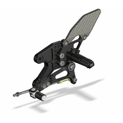 ATTACK PERFORMANCE REAR SET KIT, YAM R3 2015- , BLACK