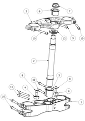 ATTACK PERFORMANCE TRIPLE CLAMP KIT, GP, GSXR600 04-05, GSXR750 00-05, GSXR1000 01-06 (REPLACEMENT PARTS)