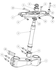 ATTACK PERFORMANCE TRIPLE CLAMP KIT, ZX6R 09-,BLACK (REPLACEMENT PARTS)