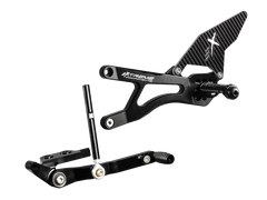 Extreme Components Rearset Yam R6 06-21 STD/GP black w carbon heel