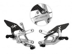 Extreme Components rearsets ZX10R 16-21 GP Shift silver w carbon guard