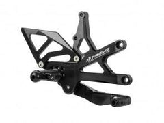 Extreme Components Rearset GSXR 1000 17-21 STD/GP Black w Alum heel