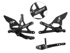 Extreme Components Rearset GSXR 1000 17-21 STD/GP Black w carbon heel