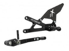 Extreme Components Rearset GSXR 1000 17-21 STD/GP Black w carbon heel
