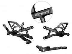 Extreme Components Rearset Yam R1 15-21 STD/GP Black w alum heel