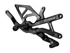 Extreme Components Rearset Yam R1 15-21 STD/GP Black w alum heel