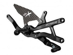 Extreme Components Rearset Yam R1 15-21 STD/GP Black w carbon heel