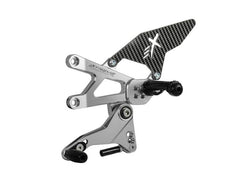 Extreme Components Rearset RSV4 17-20 STD shift Silver w carbon heel
