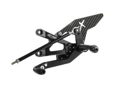Extreme Components Rearsets RSV4 17-22 GP shift black with carbon heel