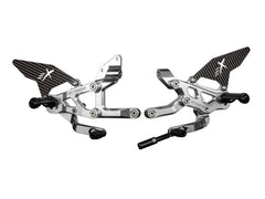 Extreme Components Rearset RSV4 17-20 GP shift Silver with carbon heel