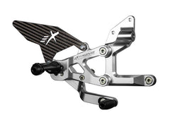 Extreme Components Rearset RSV4 17-20 GP shift Silver with carbon heel