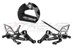 Extreme Components GP EVO Rearsets Kit STD And Reverse Shifting Aluminium Black Heel APRILIA RS660 / TUONO 660 (2020/2022)