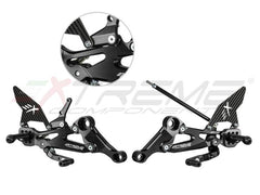 Extreme Components GP EVO Rearsets Kit STD And Reverse Shifting Carbon Fiber Black Heel APRILIA RS660 / TUONO 660 (2020/2022)