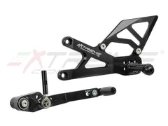 Extreme Components GP EVO Rearsets Kit STD And Reverse Shifting Aluminium Black Heel (SHIFT ROD FOR QUICKSHIFTER) SUZUKI GSXR 1000 (2017/2022)