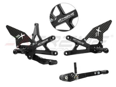 Extreme Components GP EVO Rearsets Kit STD And Reverse Shifting Carbon Fiber Black Heel (SHIFT ROD FOR QUICKSHIFTER) SUZUKI GSXR 1000 (2017/2022)
