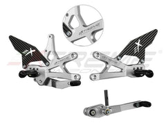 Extreme Components GP EVO Rearsets Kit STD And Reverse Shifting Carbon Fiber Silver Heel SUZUKI GSXR 1000 (2017/2022)