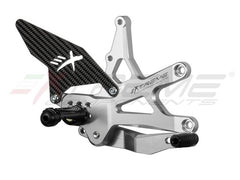 Extreme Components GP EVO Rearsets Kit STD And Reverse Shifting Carbon Fiber Silver Heel SUZUKI GSXR 1000 (2017/2022)