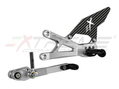 Extreme Components GP EVO Rearsets Kit STD And Reverse Shifting Carbon Fiber Silver Heel SUZUKI GSXR 1000 (2017/2022)