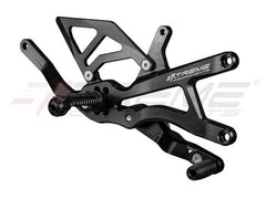Extreme Components GP EVO Rearsets Kit STD And Reverse Shifting Aluminium Black Heel (FOR AKRAPOVIC RACING FULL SYSTEM) YAMAHA R1 (2020/2022)
