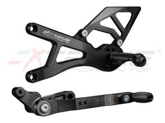 Extreme Components GP EVO Rearsets Kit STD And Reverse Shifting Aluminium Black Heel (FOR AKRAPOVIC RACING FULL SYSTEM) YAMAHA R1 (2020/2022)
