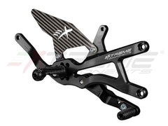 Extreme Components GP EVO Rearsets Kit STD And Reverse Shifting Carbon Fiber Black Heel (FOR AKRAPOVIC RACING FULL SYSTEM) YAMAHA R1 (2020/2022)
