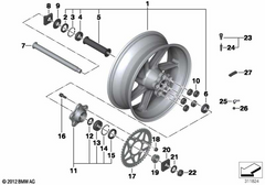 Rubber torque cushion set BMW HP rear wheel