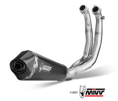 MIVV Full System 1x1 Delta Race Black Standard Exhaust For Aprilia RS 660 20-23 Tuono 660 21-23