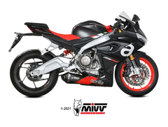 MIVV Full System 1x1 Delta Race Black Standard Exhaust For Aprilia RS 660 20-23 Tuono 660 21-23
