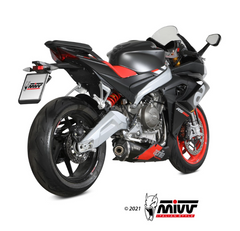 MIVV Full System 1x1 Delta Race Black Standard Exhaust For Aprilia RS 660 20-23 Tuono 660 21-23