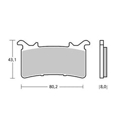 Alpha Racing Brembo Z04 front brake pad set, BMW S 1000 RR 2019- (K67) and BMW M 1000 RR 2021- (K66) Nissin calipers 3411B900A00