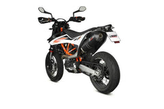 MIVV Slip-on Oval Black Stainless Steel With Carbon Cap Exhaust For KTM 690 SMC R 2020 - 2022