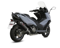 MIVV Slip-On Oval Black Stainless Steel With Carbon Cap Exhaust For KYMCO AK550 2017 - 2020