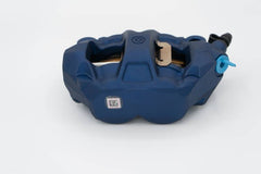 Brembo Caliper, Left, P4 30mm, M50, Cast Monobloc, 100mm Radial Mount, Blue w/ Red Lettering