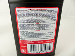 Brembo Brembo Sport 500+ Brake Fluid One 250ml Bottle (Case = 20 Bottles)