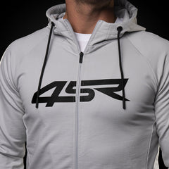 4SR Hoodie Logo Zip Grey