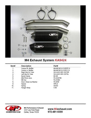 M4 Exhaust Slip-On System with Twin Carbon MC-36 canisters - KA9424