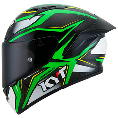 KYT NZ-Race Carbon Helmet - Carbon Stride Green Fluo