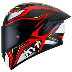KYT NZ-Race Carbon Helmet - Carbon Stride Red/White