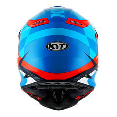 KYT Skyhawk Helmet - Glowing Blue/Orange Fluo