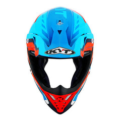 KYT Skyhawk Helmet - Glowing Blue/Orange Fluo