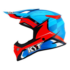 KYT Skyhawk Helmet - Glowing Blue/Orange Fluo